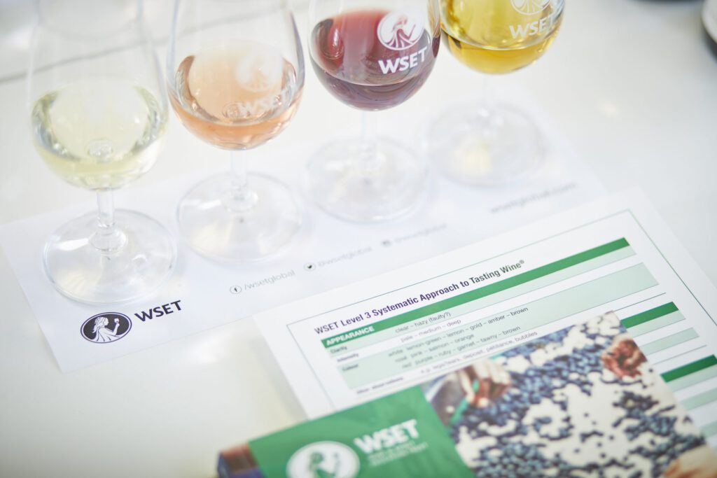 dégustation au WSET 3 en Vins
