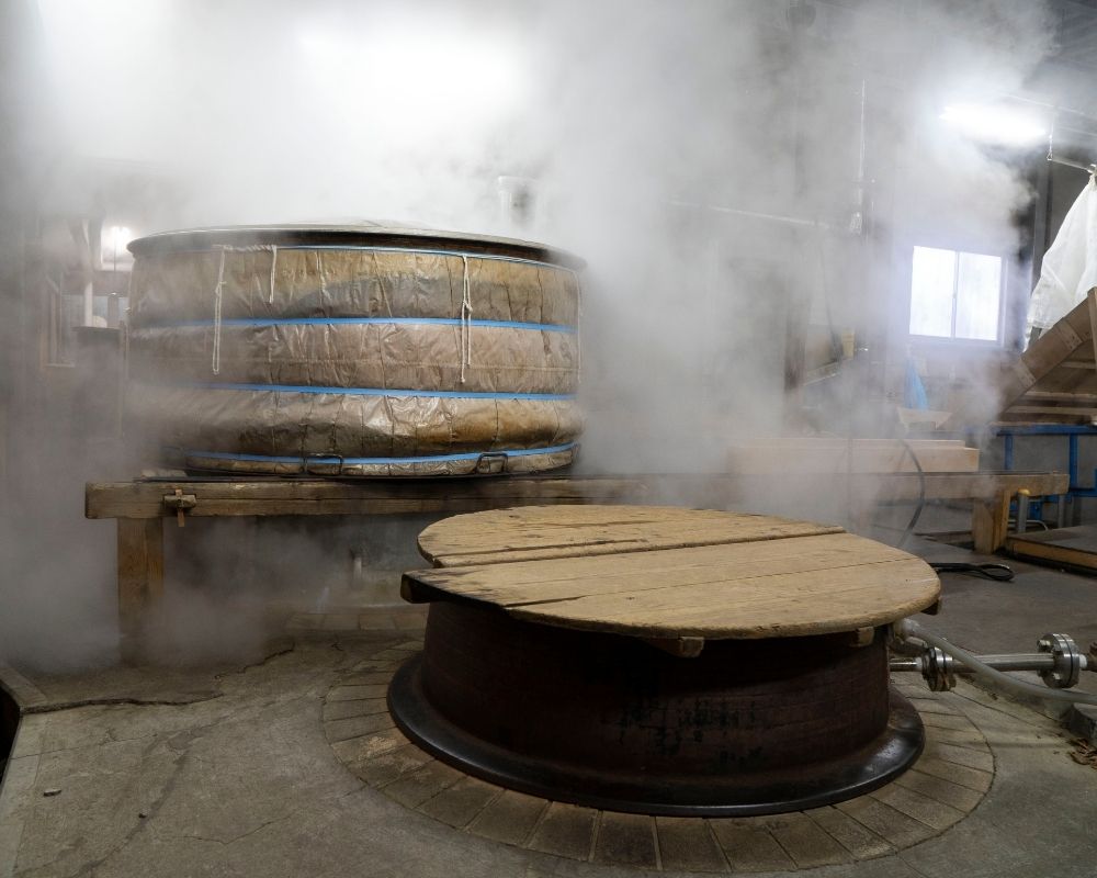fabrication du saké japonais