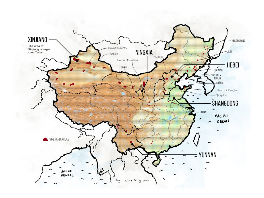Chinese wines map