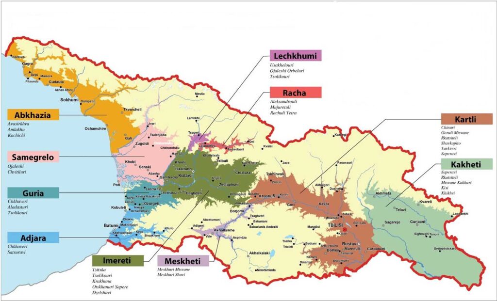 orange wine map from Georgia