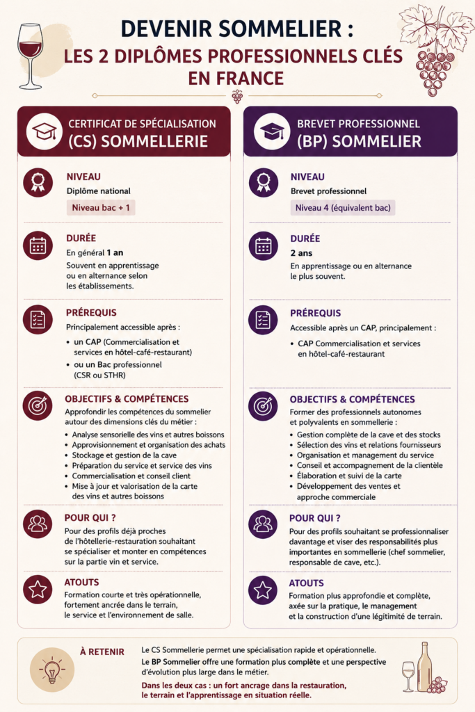 2 formations pour devenir sommelier