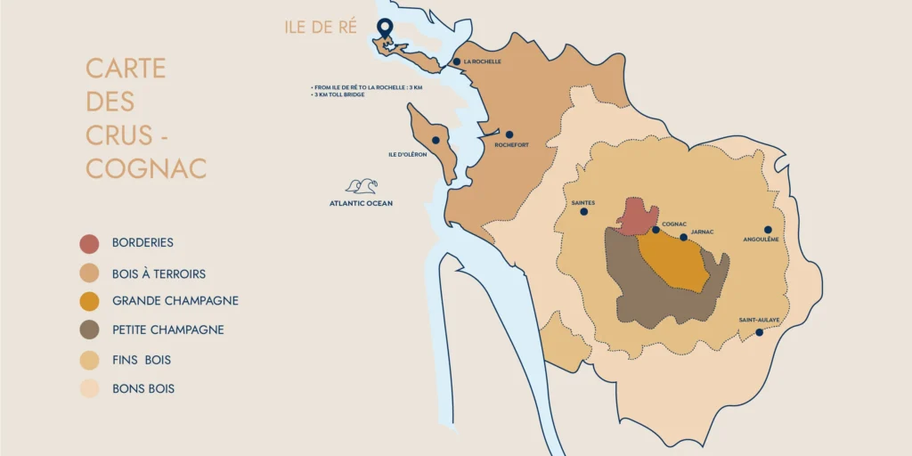 Cognac Crus map